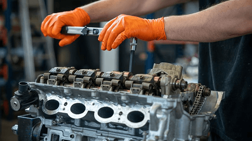 Tecnico Linea Turbo al lavoro su un motore